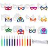 DJLLA Maschere Animali Bambini, 32 Pezzi Maschere Bambini da Colorare, Maschere per Festa Compleanno, Fai da Te Maschera di Carta Animali per Bambini Compleanno, Cosplay, Carnevale, Halloween, Natale