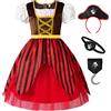ReliBeauty Completo Pirata Bambina con Fascia, Benda e Uncino - Accessori Inclusi,110