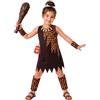 Fun Shack Costume Cavernicola Bambina, Preistorico Halloween Bambina | Vestito, Braccialetti, Cavigliere & Cerchietto, Stampa Leopardata, Perfetto per Halloween, Ideale per il Gioco di Ruolo