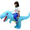 LOLANTA Costume da dinosauro per bambini in costume gonfiabile di Halloween Costumi T-Rex, Blu, M/6-12 anni, 130-160cm