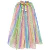 TSHAOUN Mantello da Principessa Bambini, Mantello per Costume da Principessa Mantellina in Tulle di Paillettes per Feste di Principesse, Giochi di Ruolo, Spettacoli, Halloween (Colori Arcobaleno)