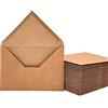 PAKNOR 100 buste in carta Kraft da 130 g/m², per biglietti di auguri, inviti, biglietti di compleanno, con chiusura a punta, formato DIN C6, 11,4 x