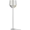 lux.pro Lampada da Terra con Paralume Conico in Tessuto e Cristalli Artificiali Piantana Alta 165 cm Lampada a Stelo Cromato per Salotto Angolo Lettura