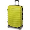 Valigeria.shop Set 3 valigie Tris con valigia Piccola 8 kg bagaglio a mano da cabina Media Grande 20 kg da stiva viaggio di marca in plastica rigida ABS 4 ruote autonome (Giallo)
