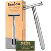 Bambaw Rasoio metallo | di sicurezza | per barba | vintage | da donna | per corpo | monolama per rasatura tradizionale | Safety razor | Plastic free |