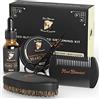 Red-Blooded kit barba uomo set con olio per barba, balsamo per barba, spazzola per barba, pettine per barba e forbici per barba. Colonia profumata realizzata con olio di jojoba e olio di macadamia