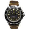 Walter Mitt Royal Marine Diver Acciaio Automatico Nero Pelle Marrone Orologio Unisex