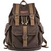 Gootium Zaino in tela, stile vintage, per attività all'aria aperta, da viaggio, Caffè Grande, L, Zaino casual