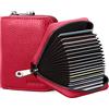 Goopai RFID 20 slot per carte di credito porta carte di credito in vera pelle fisarmonica porta carte piccolo portafoglio per donne o uomini con cerniera, Rosso, S, Classico