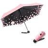 Meiyijia Ombrello compatto e pieghevole, protezione UV, portatile di Voy, Mini Lady Ombrello - Interruttore manuale - Rosa - motivo gatto - aperto 90 cm, 90cm