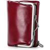 Contacts Portafoglio da donna RFID con serratura a bacio, in vera pelle da donna compatta e bifold con tasca con zip vintage, porta carte di credito piccola pochette con finestra d'identità, Rosso