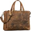 STILORD Claire Borsa Business Donna in Vera Pelle 15 Pollici | Cartella | Borsa per Laptop DIN A4 | Borsa a Tracolla e a Mano per Ufficio Colore:marrone medio