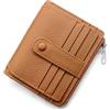 REETEE Porta Carte Credito Uomo e Donna RFID Blocco Portafoglio Sottile con Portamonete Vera Pelle Portacarte di Credito con Cerniera, Portacarte Uomo Slim con 14 Slot per Schede (Marrone)
