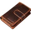 STILORD 'Tilda' Portafoglio Cuoio Donna Vintage RFID Wallet Large Portamonete per Carte de Credito Borsellino Porta-Carte con Cerniera in in Vera Pelle, Colore:kara - cognac