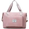FANDARE Borsone da Viaggio Borsa Palestra Pieghevoli Uomo Donna Borsa Sportiva Weekender Borsone Piscina Grande Borsone Nascita Ospedale Borsa Palestra con Scomparto Scarpe Rosa A