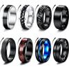Milacolato 8Pcs Anello Uomo Acciaio Inossidabile Vintage Catena Anelli Set