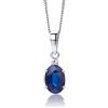 OROVI Collana Donna Oro Bianco 9KT Girocollo con Zaffiro blu con Diamante naturale 0,01 ct 45 cm, gioiello anallergico confezionato in un elegante astuccio portagioie