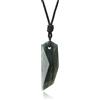 COAI Collana Unisex Regolabile con Pendente Dente di Lupo in Quarzo Rutilato Verde