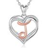 INFUSEU J Collana Iniziale, Donna Lettera Cuore Cubic Zirconia CZ Gioielli Regali di Compleanno Romantici per Moglie Mamma Fidanzata, Catena da 20 Pollici