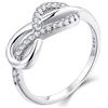 starchenie Anello a Infinito per Donna Argento 925 e Zirconia Cubica Nodo Eterno Anelli (Taglia 22)