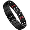 Jeracol - Braccialetti magnetici per uomo Braccialetto per terapia con magneti a doppia forza per artrite e sollievo dal dolore carpale Braccialetti per terapia magnetica (A-Balck)