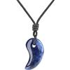 COAI Pendente Unisex Magatama dei Tre Sacri Tesori, Collana regolabile con Ciondolo Giapponese in Sodalite