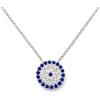MYSTIC JEWELS by Dalia - Collana in Argento Sterling 925 con Ciondolo a Forma di Occhio Turco, Rotonda, con Zirconia cubica (Argento-Argento)