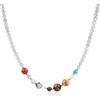 COAI Collana Unisex con Perline di Labradorite e Perle dei Pianeti del Sistema Solare Sole e Luna