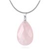 COAI Collana portafortuna da donna, in quarzo rosa, lacrime degli angeli