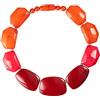 ZAVANA Collana Colorata Donna, Grande Collana di Bigiotteria, Fatta a Mano, Rossa, Rosa e Arancione, Stile Bohémien