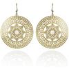 Namana Orecchini con Motivo a Mandala Madreperla - Geometria Sacra e Finitura Spazzolata - Oro o Argento da Donna