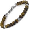 10:10 Bracciale con pietre naturali occhio di tigre frost da 6 mm, beads in acciaio inox, bracciale molto resistente prodotto in Italia…