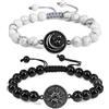 COAI Coppia di Bracciali della Distanza Sole Luna in Ossidiana e Howlite