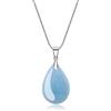 COAI Collana da Donna in Argento Sterling con Ciondolo Goccia d'Acqua in Acquamarina, Collana Acquamarina da Donna