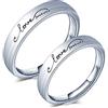 CPSLOVE Anello coppia in argento sterling 925, Anelli fedi nuziali love forever, Anelli uomo, Anelli donna, misura regolabile, Regalo di anniversario di matrimonio