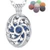 INFUSEU Collana Diffusore di Oli Essenziali, Placcato Argento Aromaterapia Diffusore di Aromi Gioielli Stella Ciondolo Medaglione D'argento 5 PZ Lava Pietre Con 24 Catena, Regalo per le Donne