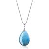 COAI Collana da Donna in Argento Sterling con Ciondolo Goccia d'Acqua in Apatite, Collana di Apatite da Donna