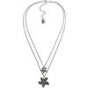 Vestopazzo Vlnet collana 2 catene pendenti con stelle marine | Chiusura con moschettone |Placcatura in argento| Nickel tested | fatto a mano | lunghezza 25+8 cm | LO53133