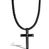 SERASAR Catena in pelle da uomo Collana con ciondolo - 50cm Nera portagioie per Vera Regalo fascia gioielli