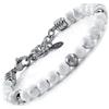 10:10 Bracciale Uomo Donna Con Pietre Naturali di Aulite da 6 mm, Beads In Acciaio Inossidabile Diamantati, bracciale molto resistente prodotto in Italia.