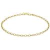CARISSIMA Bracciale da donna in oro giallo 9 ct con catena belcher ovale forata da 2 mm e taglio diamante, 19 cm