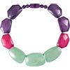 ZAVANA Collana Colorata per Donna, Grande Bigiotteria Fatta a Mano, Viola e Verde, Stile Bohémien