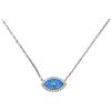 MYSTIC JEWELS by Dalia - Collana opale a forma di occhio turco, in argento Sterling 925 con zirconia cubica, Argento sterling