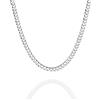 QUADRI - Collana Donna Argento 925 - Catena Cuban Diamantata Larghezza 3.5 mm Idea Regalo Uomo Ragazza Ragazzo - Lunghezza 51 cm con ulteriore Estensione di 5 cm - Made in Italy