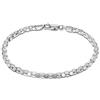 Tuscany Silver Bracciale da Donna in Argento Sterling con Catena Specchio Rotonda da 20 cm/8