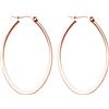 day berlin day.berlin Orecchini a cerchio da donna Drop placcata oro rosa 18k, orecchini ovali 5,4cm x 3,8cm / 2mm di spessore in acciaio inox 316L, senza nichel e impermeabile