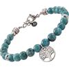 10:10 Bracciale Donna in Pietre Naturali di Turkenite da 6 mm con Pendente Albero Della Vita, Colore Turchese, Braccialetto Artigianale Regolabile in Acciaio Inox - Made In Italy (Turchese)
