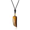 COAI Collana Unisex Regolabile con Pendente Dente di Lupo in Occhio di Tigre, Collana Occhio di Tigre da Uomo