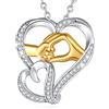 INFUSEU Gioielli, 925 Argento Collana Regalo Da Figlio Ciondolo Donna Gravidanza Festa Della Mamma