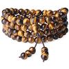 COAI Bracciale Collana 108 perle Mala in Pietre Naturali Benefiche, Rosario Tibetano Unisex